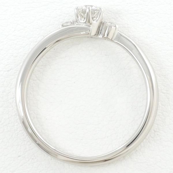3P Ring with 0.13ct and 0.01ct Diamonds, Silver in Platinum PT900, Size 5 for Women (Used)