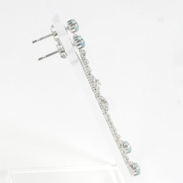 K14 White Gold Zircon Earrings in Excellent Condition