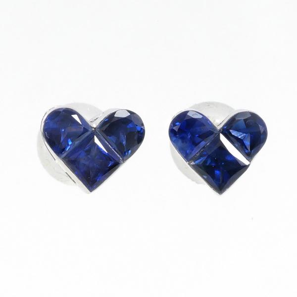 K14 White Gold Sapphire Earrings in Great Condition