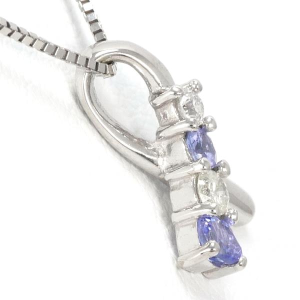 K14 White Gold Tanzanite Necklace in Excellent Condition