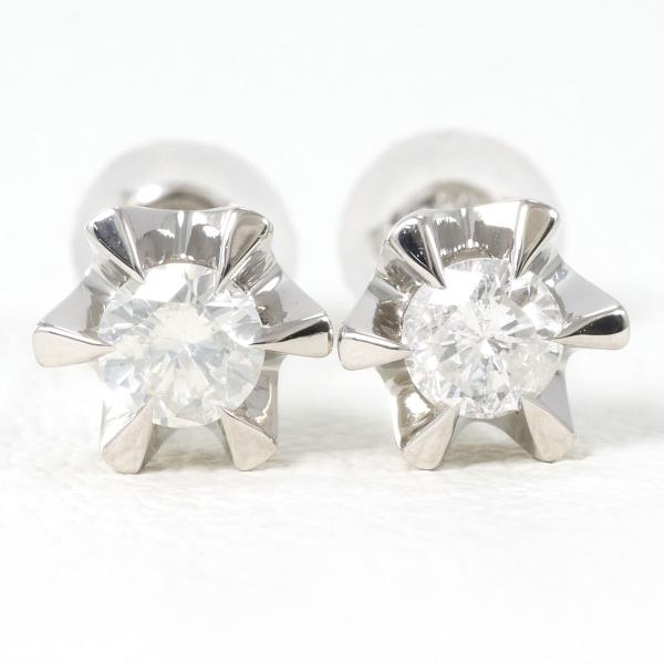 Platinum & Diamond 0.15ct Pair Earrings, Silver for Women (Used)