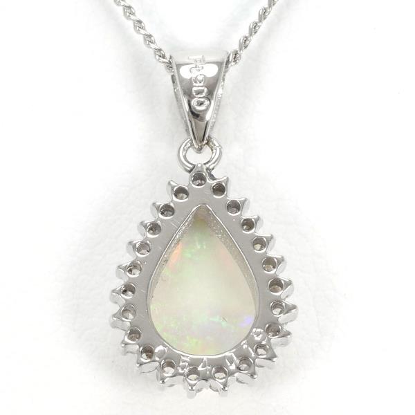 PT900 Platinum PT850 Necklace Opal 0.54 Diamond 0.19 in Pristine Condition