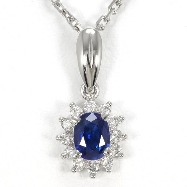 PT950 Platinum Sapphire Necklace in Excellent Condition