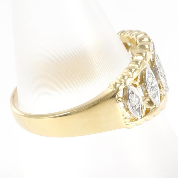 [LuxUness]  Platinum PT900 & K18 Yellow Gold Ring with 0.10ct Diamond, Size 10 (Used) for Ladies in Excellent condition