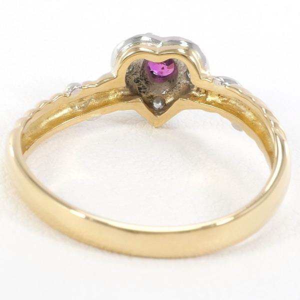 Scarab PT900 K18YG Ruby Diamond Ring in Excellent Condition