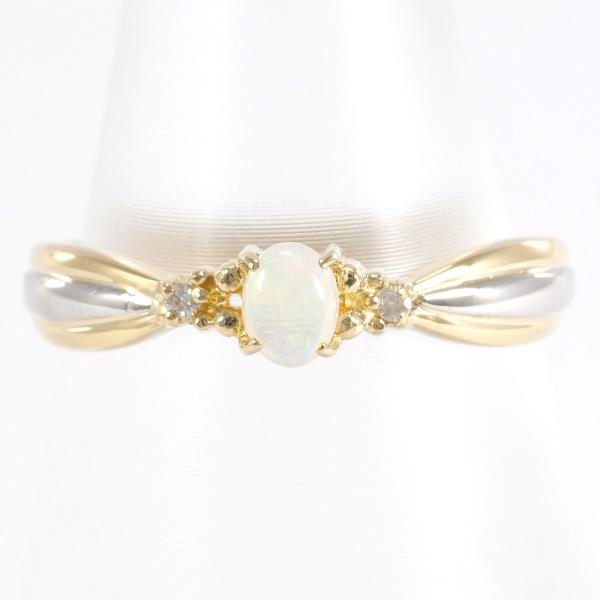 PT900 Platinum K18 Yellow Gold Opal Ring in Excellent Condition