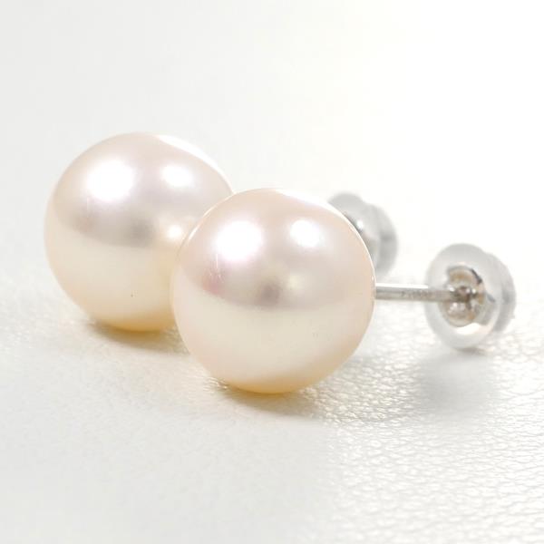 PT900 Platinum Pearl Earrings in Excellent Condition