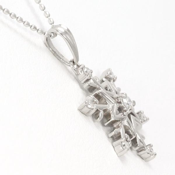 Ladies' 40cm Platinum PT900 and PT850 Necklace with 0.12ct Diamond, Total Weight about 4.1g (Pre-Owned)