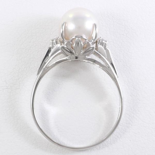 PT900 Platinum Pearl Ring 11号 in Excellent Condition