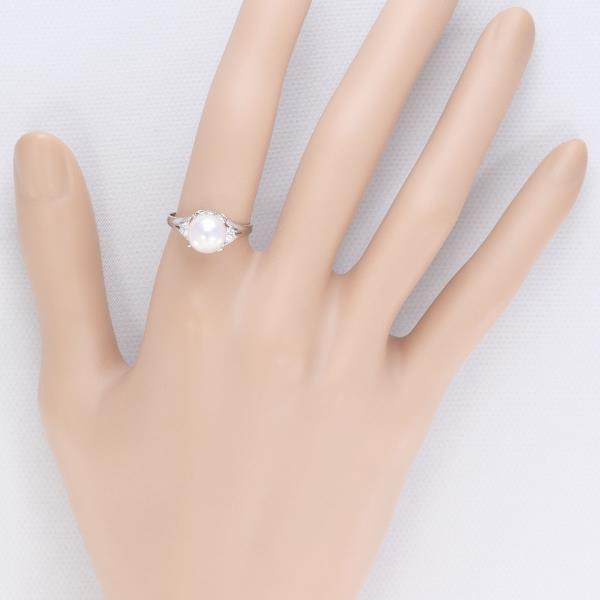 PT900 Platinum Pearl Ring 11号 in Excellent Condition