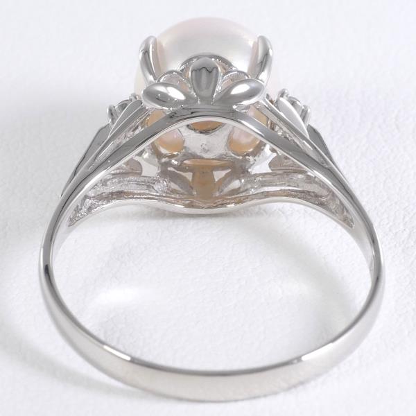 PT900 Platinum Pearl Ring 11号 in Excellent Condition