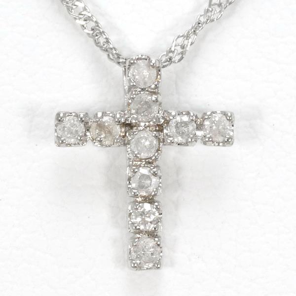 K18 White Gold Diamond Necklace in Excellent Condition