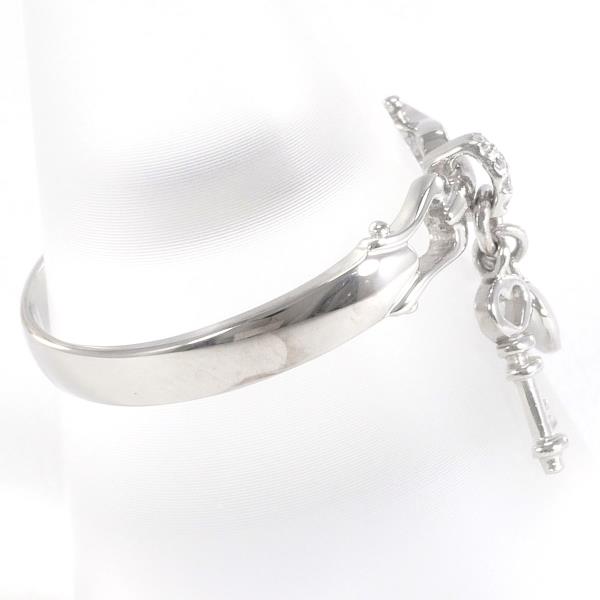 K18 18ct White Gold Diamond Ring, Size 18, Diamond 0.02ct, Weight 3.6g, Women's Silver