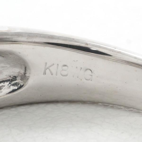 K18 18 Carat White Gold Ladies' Ring with Diamond (0.11ct), Size 11, Total weight approximately 5.1g in Excellent Condition