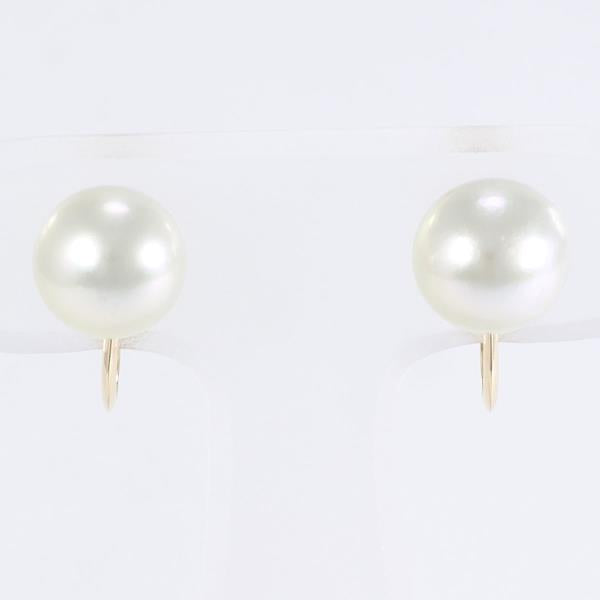 Tasaki K18 Yellow Gold Pearl Earrings 8.5mm in Excellent Condition