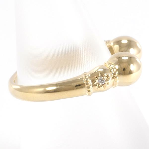 K18 18 Carat Yellow Gold Ladies' Ring  with Diamond (0.03ct), Size 12, Total weight approximately 5.1g