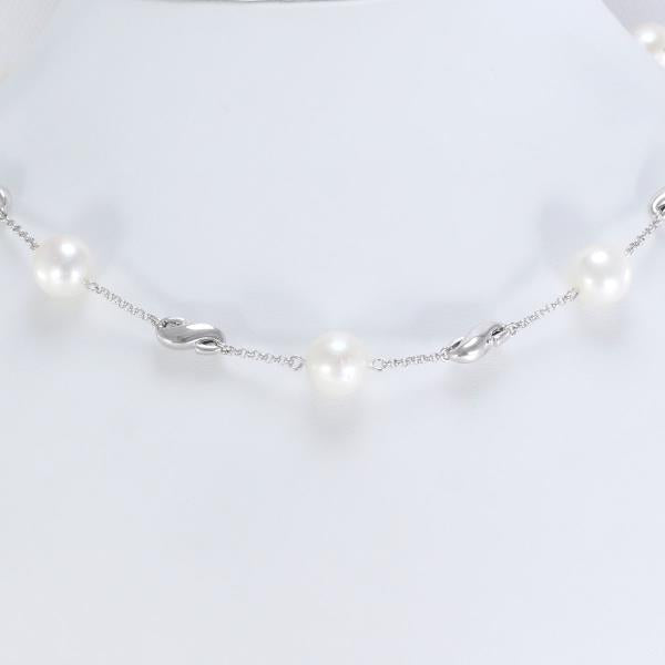 K18 White Gold Pearl Necklace 42cm in Great Condition