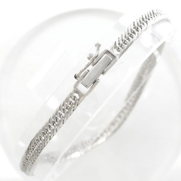 Ladies K18 White Gold Bracelet, Approx 18.5 cm, Kihei 6-Sided Triple, Total Weight Approx 4.8 g - Silver Jewelry