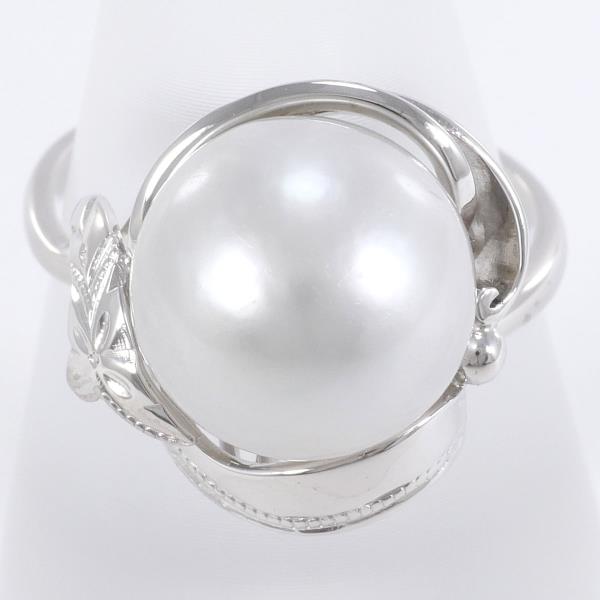 K14 White Gold Pearl Ring Size 12 in Excellent Condition