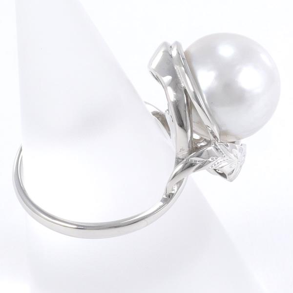 [LuxUness]  K14 White Gold Ring, Size 12, featuring approx. 11.5mm Pearl for Ladies in Excellent condition