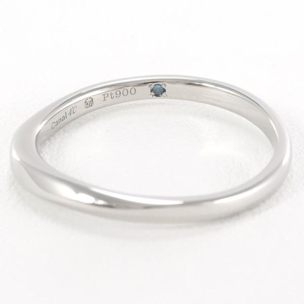 PT900 Platinum Ring with Blue Diamond, Size 14 in Excellent Condition