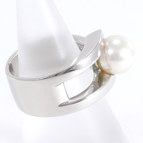 PT900 Platinum Pearl Ring 11 in Excellent Condition