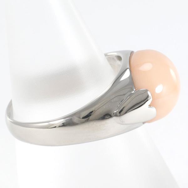 Platinum PT900 Ring with Coral, 11, Pink, Women’s - (Used)