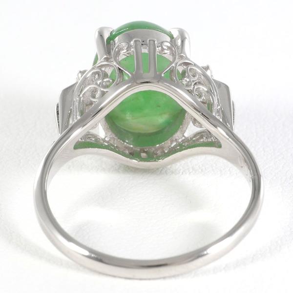 PT900 Platinum Jade Diamond Ring in Excellent Condition