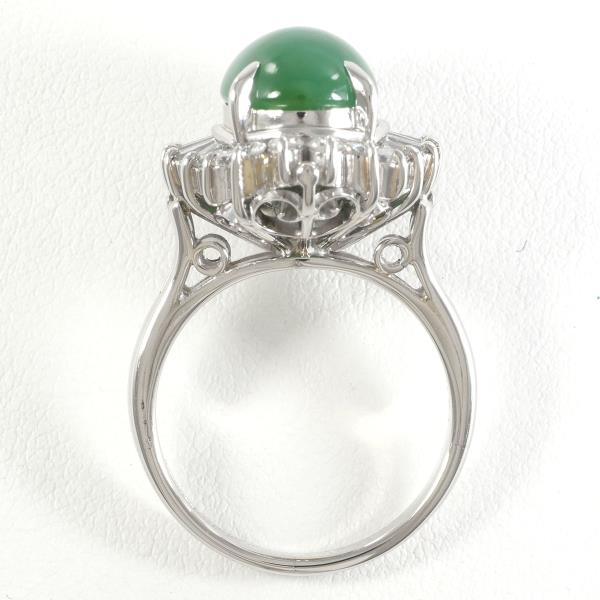 PT900 Platinum Jade Diamond Ring in Excellent Condition