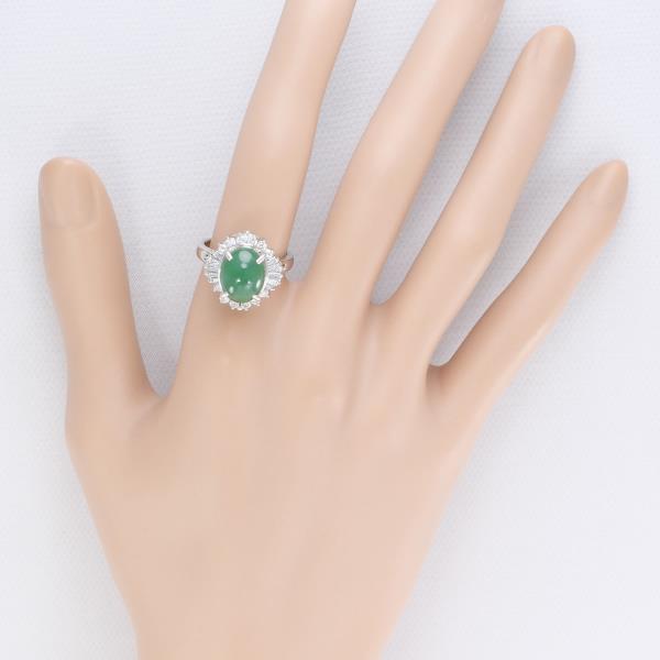 PT900 Platinum Jade Diamond Ring in Excellent Condition