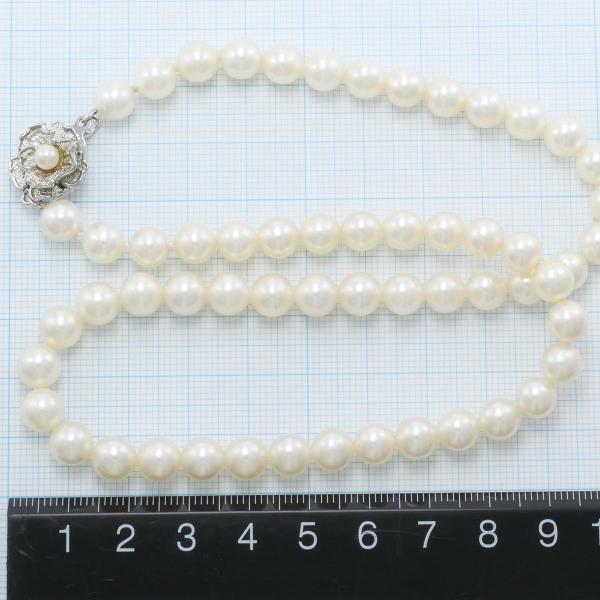 Silver Necklace with Akoya Pearls, 44cm, 33.0g in Great Condition