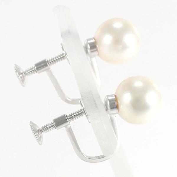 Silver Pearl Earrings Clip-On in Great Condition