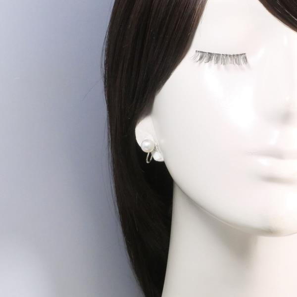 Silver Pearl Earrings Clip-On in Great Condition