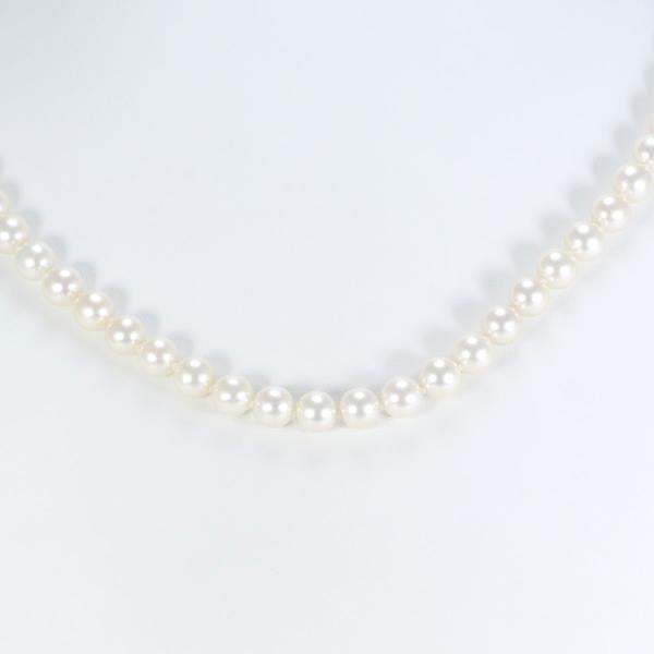 Silver Necklace with Akoya Pearls, 47cm in Great Condition