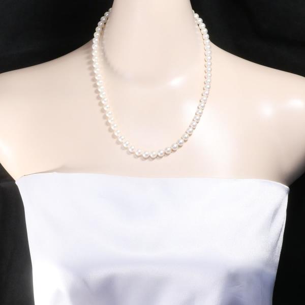 Silver Necklace with Akoya Pearls, 47cm in Great Condition