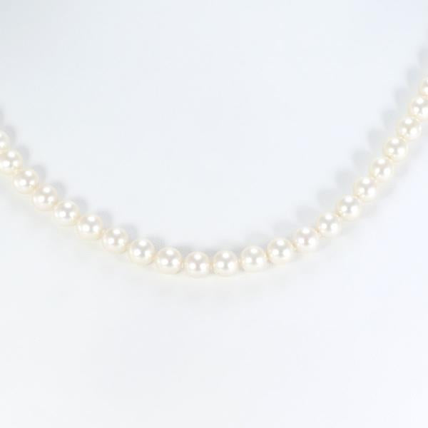 Silver Necklace with Akoya Pearls, 47cm in Great Condition