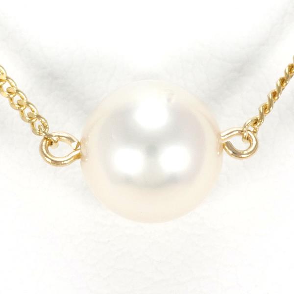 K18 Yellow Gold Pearl Necklace in Excellent Condition