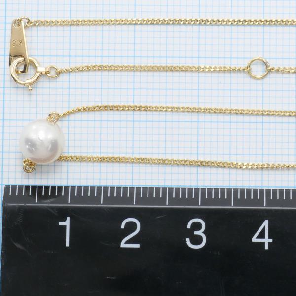 K18 Yellow Gold Pearl Necklace in Excellent Condition