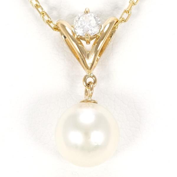 K18 Yellow Gold Pearl Necklace in Pristine Condition