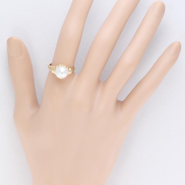 K18 Yellow Gold Pearl Ring 12号 in Excellent Condition