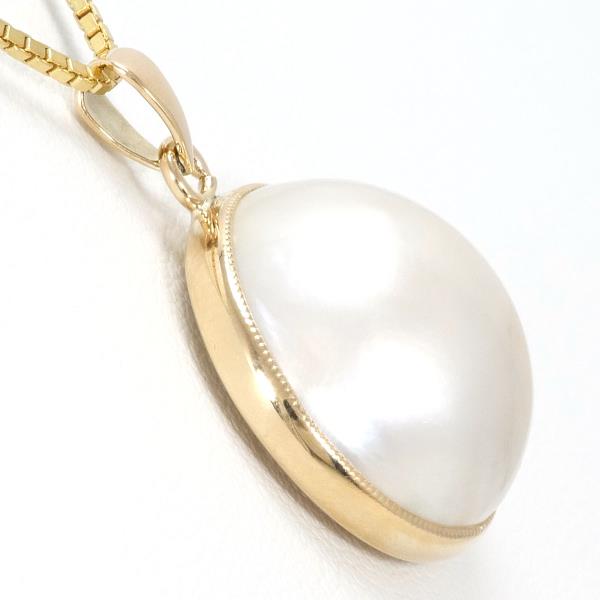Ladies' K18 Yellow Gold Necklace, approx. 40cm, featuring Mabe Pearl