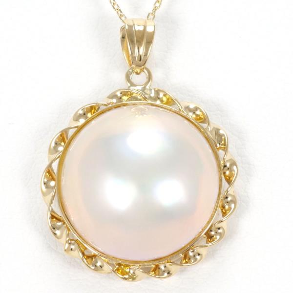 K18 Yellow Gold Necklace with Mabe Pearl in Pristine Condition