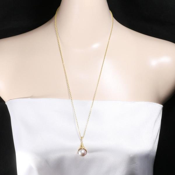 K18 Yellow Gold Necklace with Freshwater Pearl in Excellent Condition