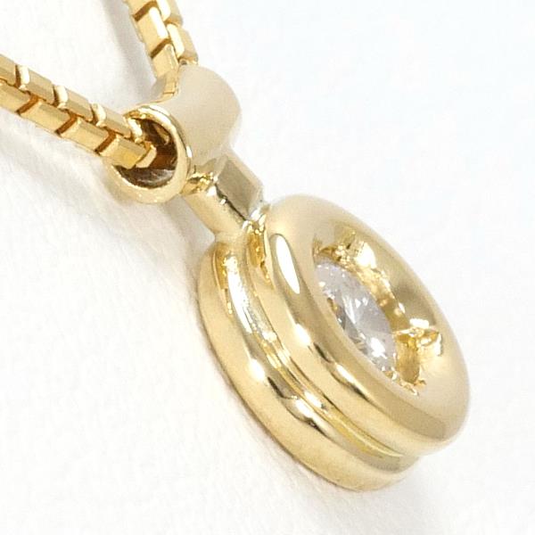 K18 Yellow Gold Necklace with Diamond 0.13, Total Weight Approximately 3.8g, 39cm