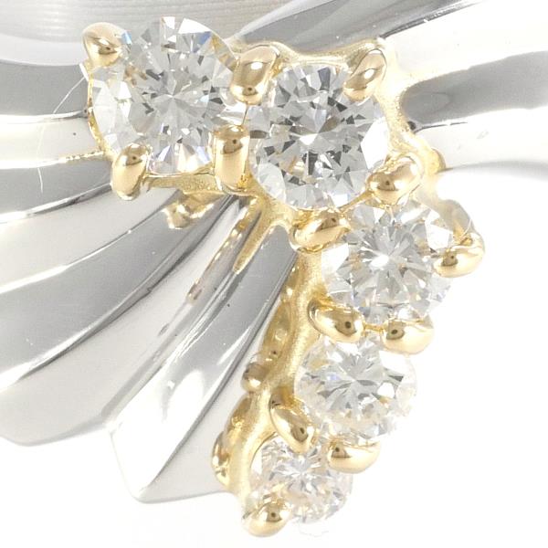 PT900 Platinum K18 Yellow Gold Diamond Ring 8.5