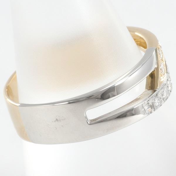 Platinum & K18 Yellow Gold Ring with Diamond 0.14, Size 14, Total Weight About 4.6g