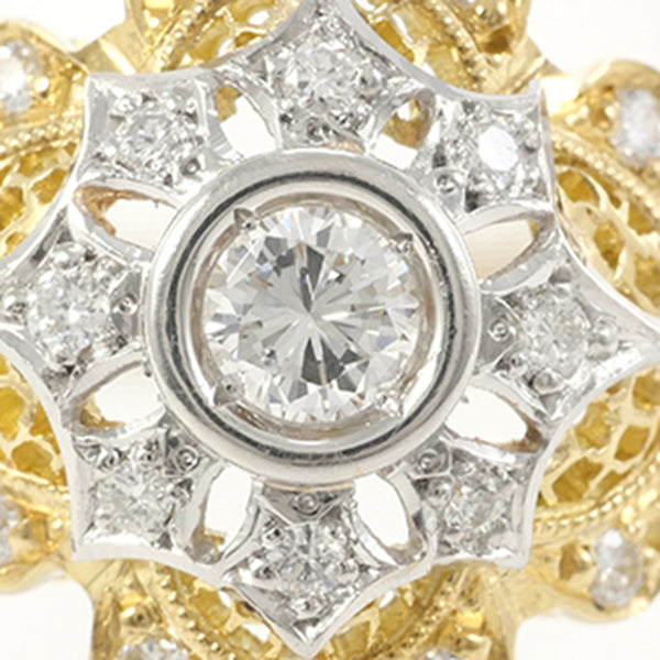 PT900 Platinum K18 Yellow Gold Diamond Ring