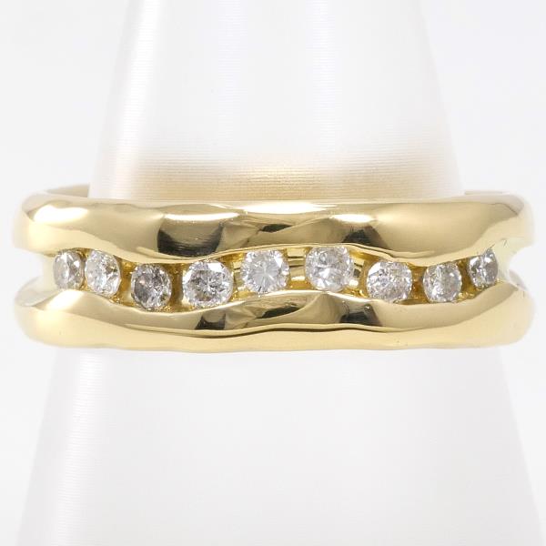 K18 Yellow Gold Diamond Ring 13.5 in Excellent Condition