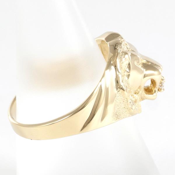 K18 Yellow Gold Ring with Diamond 0.04, Size 13.5, Total Weight About 4.6g