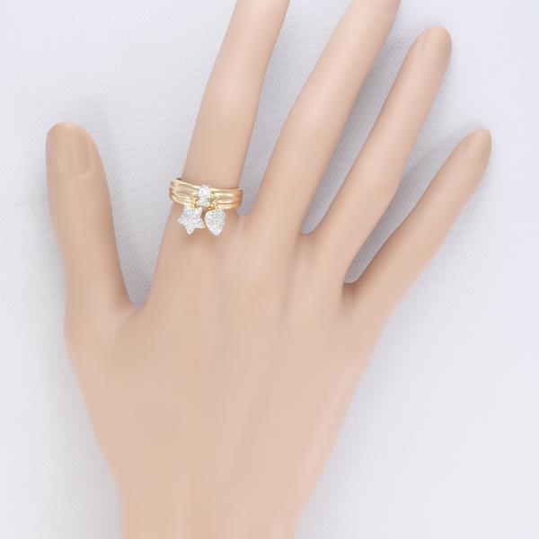 K18 Yellow Gold White Gold Diamond Ring in Excellent Condition